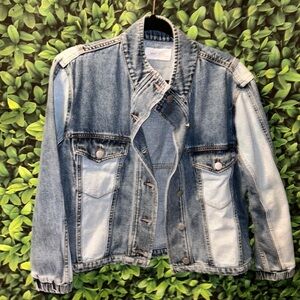 Retro DEAR JOHN Anthropologie Color-Block Panel Denim Jacket Sz S GUC Palm Bay